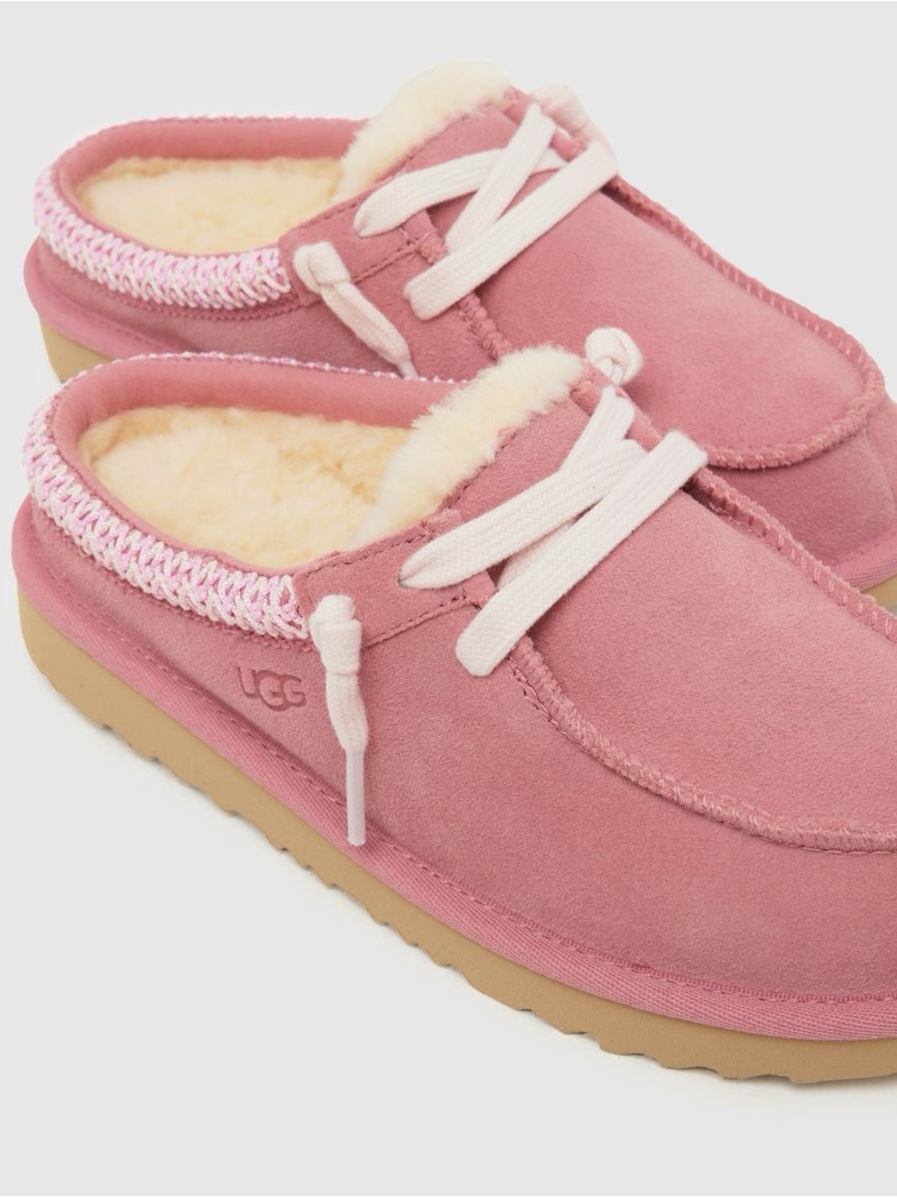 UGG Youth Big Kids Pink Suede Tasman Slippers Slip Ons Size 4 (Fits Women's 6)